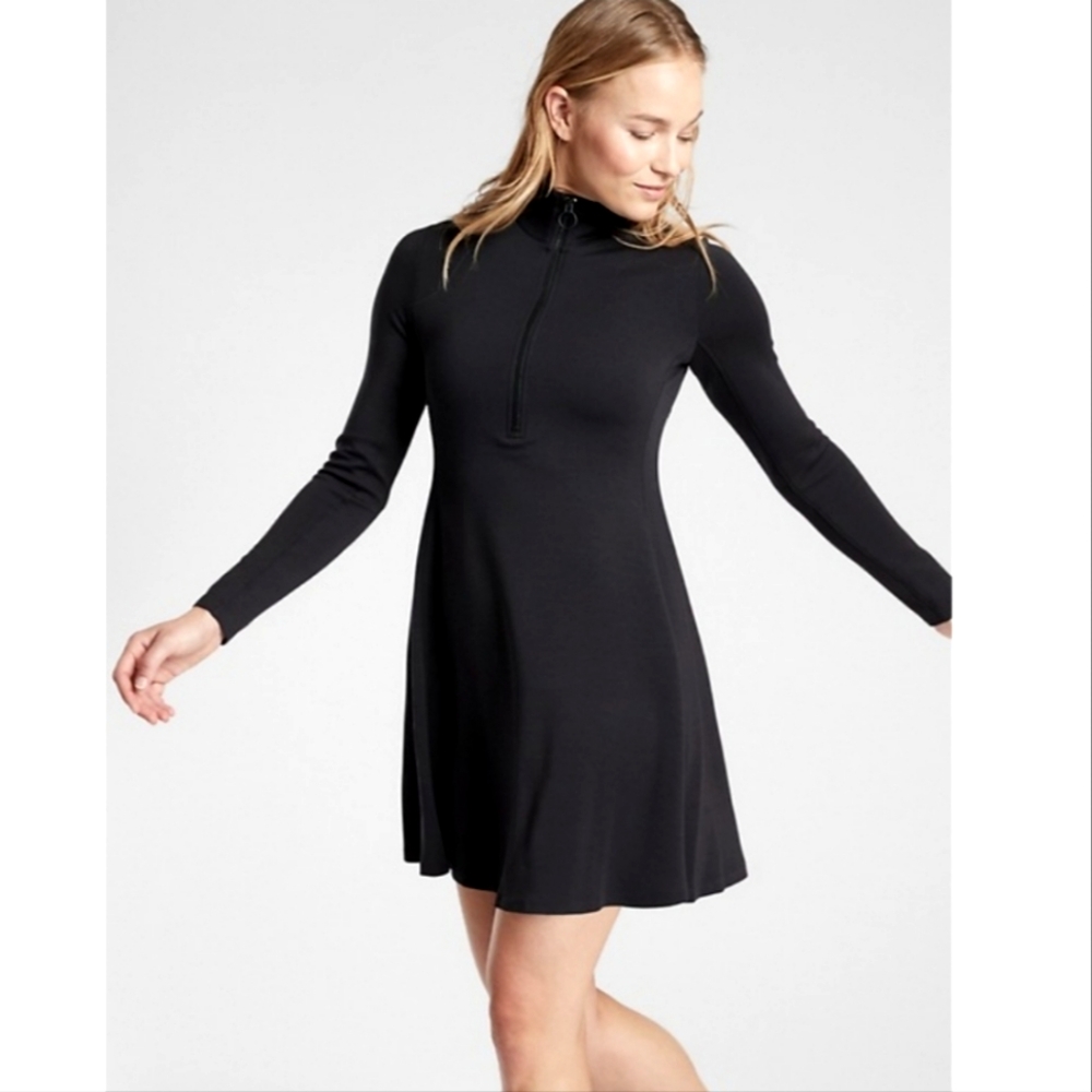 Athleta west town black sweater dress size Medium